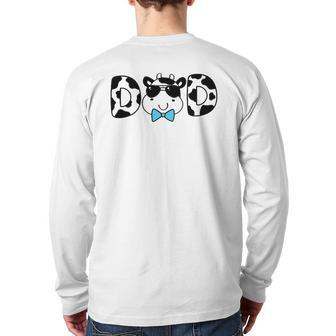 Cow Dad Life Daddy Cow Lover Farmer Cows Back Print Long Sleeve T-shirt | Mazezy