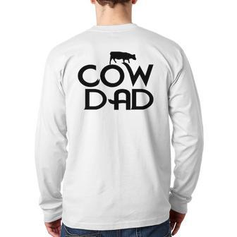 Cow Lover Father's Day Cow Dad Back Print Long Sleeve T-shirt | Mazezy