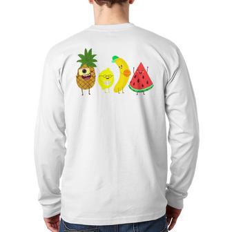 Cute Fruit Friends Family Summer Party Back Print Long Sleeve T-shirt - Monsterry UK