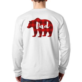 Dad Bear Clothing Mens Father Parents Family Matching Back Print Long Sleeve T-shirt | Mazezy
