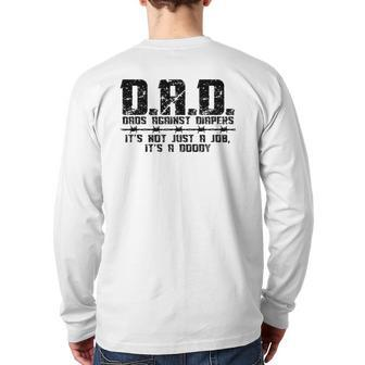 DAD Dads Against Diapers Men's Humor Father Back Print Long Sleeve T-shirt | Mazezy CA