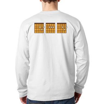 Dad Guitar Music Lover Back Print Long Sleeve T-shirt | Mazezy