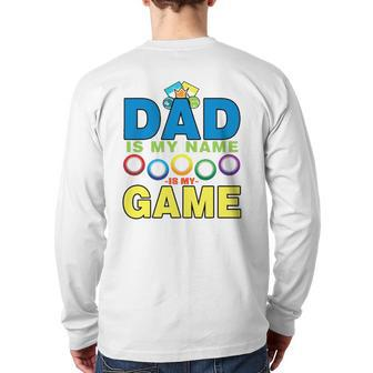 Dad Lucky Bingo Player Dadfathers Day Back Print Long Sleeve T-shirt | Mazezy AU