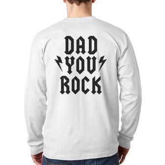 Dad You Rock Rock Heavy Metal Tee Back Print Long Sleeve T-shirt | Mazezy