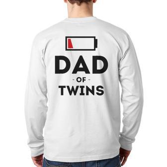 Dad Of Twins Clothing For Father Husband Dad Men Back Print Long Sleeve T-shirt | Mazezy