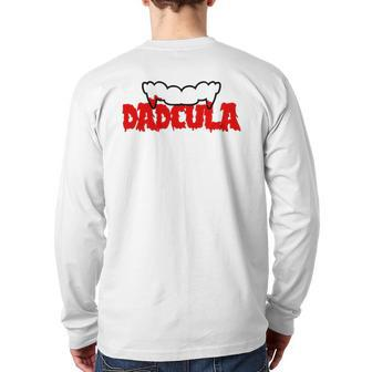 Dadcula Dracula Vampire Vampire Costume Fathers Back Print Long Sleeve T-shirt | Mazezy AU