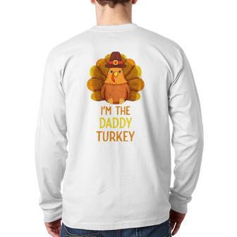 Daddy Turkey Family Matching Thanksgiving Party Pajama Back Print Long Sleeve T-shirt | Mazezy