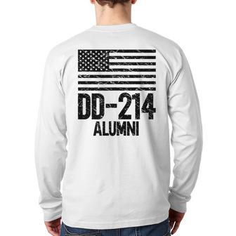 Dd214 Alumni Patriotic Us Military Vintage Veterans Day Back Print Long Sleeve T-shirt | Mazezy