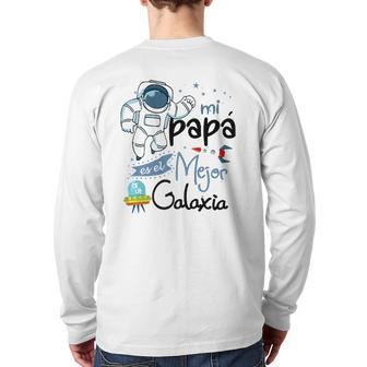Dia Del Padre Divertido El Mejor Papa De La Galaxia Back Print Long Sleeve T-shirt | Mazezy