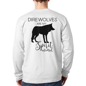 Dire Wolf Spirit Animal J000392 Back Print Long Sleeve T-shirt - Monsterry