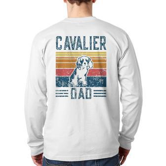 Dog Cavalier King Charles Spaniel Vintage Cavalier Dad Back Print Long Sleeve T-shirt | Mazezy
