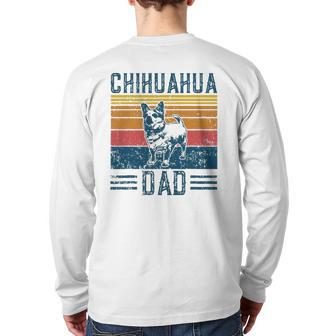 Dog Chihuahua Dad Vintage Chihuahua Dad Back Print Long Sleeve T-shirt | Mazezy