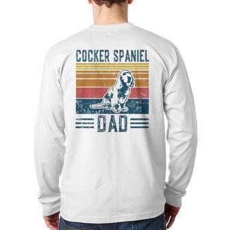 Dog Cocker Spaniel Papa Vintage Cocker Spaniel Dad Back Print Long Sleeve T-shirt | Mazezy