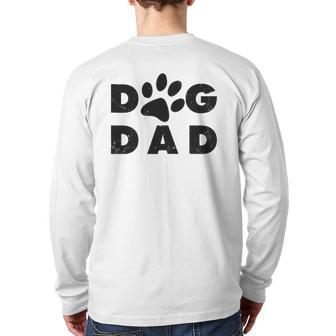 Dog Dad Classic Paw Back Print Long Sleeve T-shirt | Mazezy