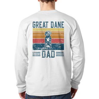 Dog Dad Vintage Great Dane Dad Back Print Long Sleeve T-shirt | Mazezy