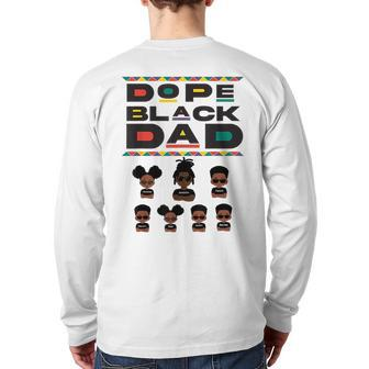 Dope Black Dad For Dad Back Print Long Sleeve T-shirt | Mazezy