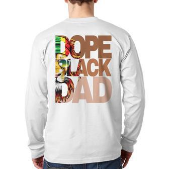 Dope Black Dad Junenth Father's Day Black Man King Back Print Long Sleeve T-shirt | Mazezy
