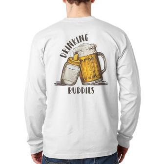 Drinking Buddies Dad And Baby Matching Fist Father Back Print Long Sleeve T-shirt | Mazezy
