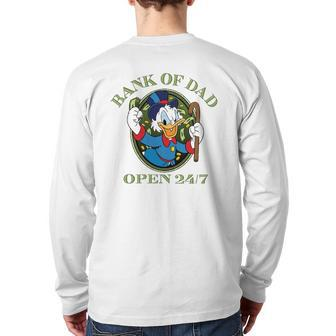 Ducktales Bank Of Dad Open 247 Vintage Back Print Long Sleeve T-shirt | Mazezy