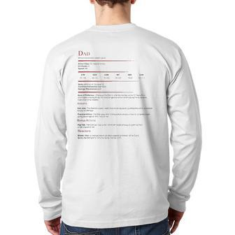 Dungeons And Rpg Dragons Dad Stat Father's Day Back Print Long Sleeve T-shirt | Mazezy AU