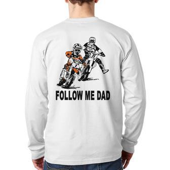 Father & Son Motocross Dirt Bike Kids Mx Back Print Long Sleeve T-shirt | Mazezy