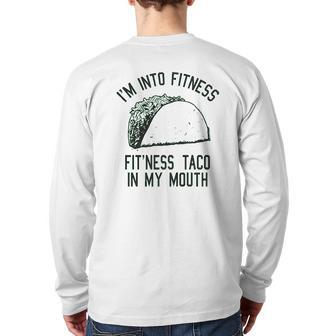 Fitness Taco Gym Back Print Long Sleeve T-shirt | Mazezy CA
