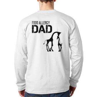 Food Allergy Dad Father's Day Back Print Long Sleeve T-shirt | Mazezy