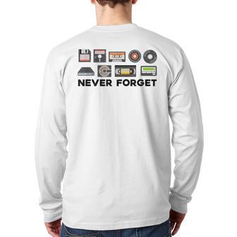 Never Forget Old Vintage Technology Back Print Long Sleeve T-shirt - Monsterry DE