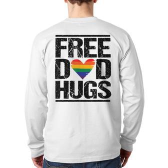 Free Dad Hugs Lgbtq Pride Stepfather Daddy Papa Back Print Long Sleeve T-shirt | Mazezy