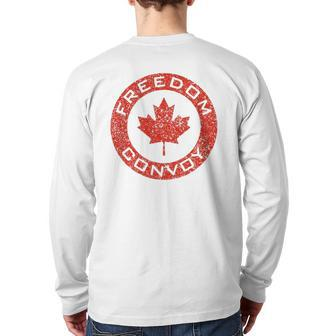 Freedom Convoy 2022 Canadian Maple Leaf Trucker Tees Back Print Long Sleeve T-shirt | Mazezy