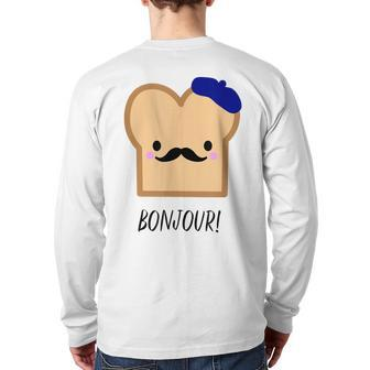 French Cute Kawaii Toast Francophile Food Back Print Long Sleeve T-shirt - Monsterry CA