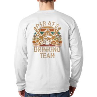 Fun Pirate Drinking Team Jolly Roger Dad Halloween Back Print Long Sleeve T-shirt | Mazezy UK