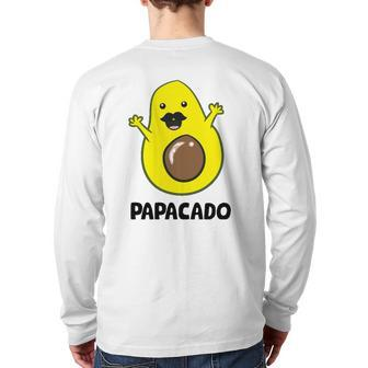 Avocado Dad Vegan Guacamole Avocado Papacado Back Print Long Sleeve T-shirt | Mazezy