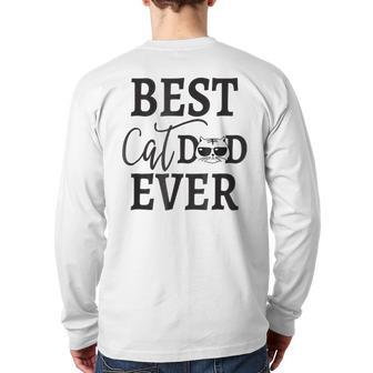 Best Cat Dad Ever Kitty Cat Lover Back Print Long Sleeve T-shirt | Mazezy
