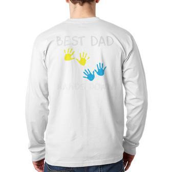 Best Dad Hands Down Father's Day Humor Back Print Long Sleeve T-shirt | Mazezy