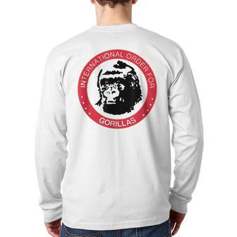 International Order For Gorillas Nerd Geek Graphic Back Print Long Sleeve T-shirt - Monsterry