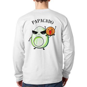 Papacado Avocado Lovers Father's Day Back Print Long Sleeve T-shirt | Mazezy