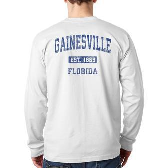 Gainesville Florida Fl Vintage Athletic Sports Back Print Long Sleeve T-shirt - Monsterry
