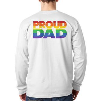 Gay Pride Shirt Proud Dad Lgbt Parent T-Shirt Father's Day Back Print Long Sleeve T-shirt | Mazezy