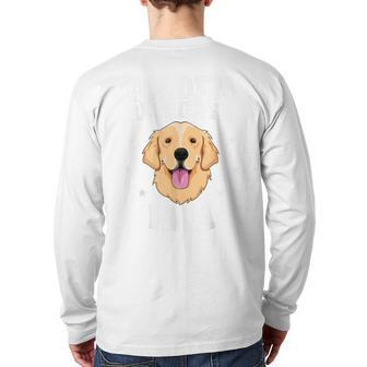 Golden Retriever Papa Father Fur Dad Dog Puppy Adopt Puppy Back Print Long Sleeve T-shirt | Mazezy
