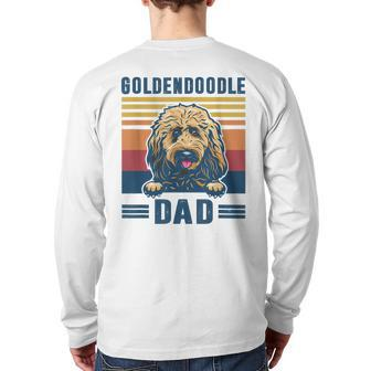 Goldendoodle Dad Father Retro Goldendoodle Dog Dad Back Print Long Sleeve T-shirt | Mazezy