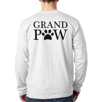 Grand Paw Like Regular Grandpa But Cooler Dog Lovers Back Print Long Sleeve T-shirt | Mazezy