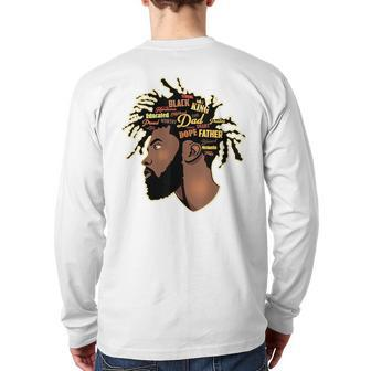 Happy Fathers Day Black African American Dad Junenth Back Print Long Sleeve T-shirt | Mazezy