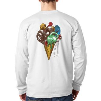Ice Cream Gym Workout Back Print Long Sleeve T-shirt | Mazezy