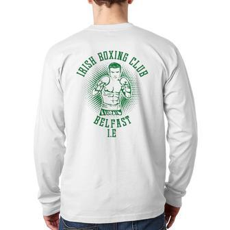 Irish Boxing Club Belfast For Men Dad Him Ireland Back Print Long Sleeve T-shirt | Mazezy DE