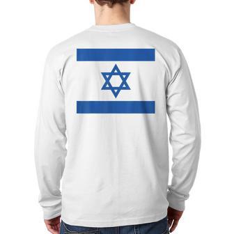 Israeli Flag Jewish Star Of David Stand With Israel Back Print Long Sleeve T-shirt - Monsterry DE