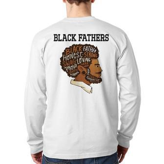 Junenth Black Fathers Matter Fathers Day Pride Dad Black Back Print Long Sleeve T-shirt | Mazezy CA