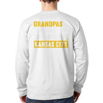 Kc Grandpa Touchdown Football Kansas City For Dads Day Back Print Long Sleeve T-shirt | Mazezy