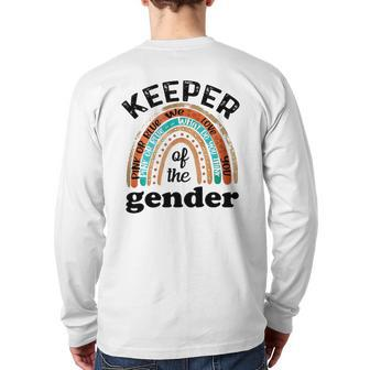 Keeper Of The Gender Rainbow Gender Reveal Baby Shower Back Print Long Sleeve T-shirt | Mazezy