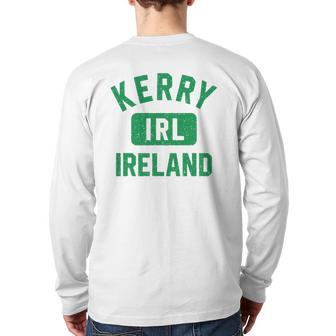 Kerry Ireland Irl Gym Style Distressed Green Print Back Print Long Sleeve T-shirt | Mazezy
